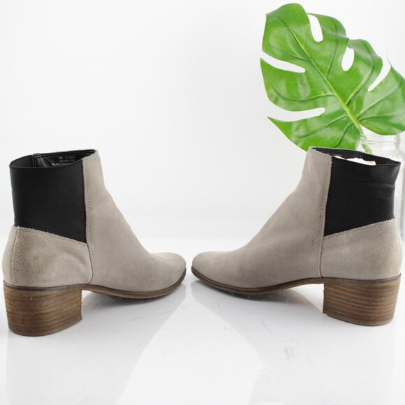 Dolce Vita Womens Cyndie Boot Size 8 Taupe Gray Suede Block Heel Chelsea Bootie - Picture 7 of 12